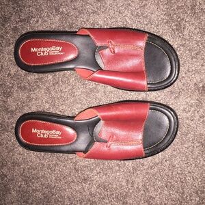 Montego Bay Club Leather Collection Slip On Sandals